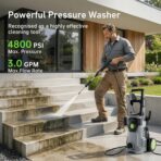 Power Pressure Washer with 4 Quick Connect Nozzles, Portable Washer with Foam Cannon, for House/Driveway/Patio Cleaning - Image 7