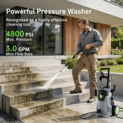 Power Pressure Washer with 4 Quick Connect Nozzles, Portable Washer with Foam Cannon, for House/Driveway/Patio Cleaning - Image 7