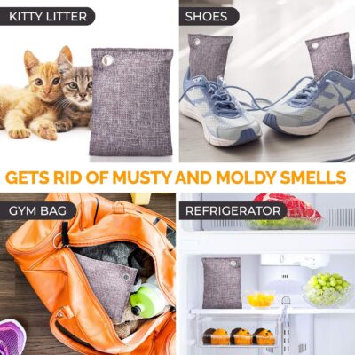 Activated Charcoal Odor Absorber for Strong Odors in Car, Closet, Shoe, Basement. 10 Activated Charcoal Bags Odor Absorbers for Home. Bamboo Charcoals Air Purifying Bag Charcoals Deodorizer Eliminator - Image 6