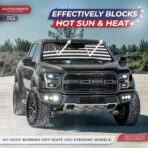 Autoamerics 1-Piece Windshield Sun Shade B&W American Flag USA Patriotic Design - Foldable Car Fits Easily to SUV & Truck Vehicles UV Ray Blocker Keeps Your Vehicle Cool Large - Image 3