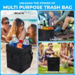 EcoNour Foldable Car Trash Bag Hanging, Garbage Bag and Waterproof Trash Can for Car, Leakproof Trash Can, SUV and Truck Seat Backs, Home, Office - Holds 2.5 Gallons (Black) - Image 5