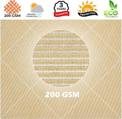 Royal Shade 12' x 20' Beige Rectangle Sun Shade Sail Canopy Outdoor Patio Fabric Screen Awning RTAPR1220 - UPF50+ 95% UV Blockage, Heavy Duty, Water & Air Permeable (We Make Custom Size) - Image 8