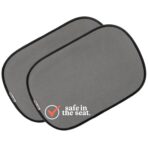 Nuby x Safe in The Seat Pop-Open Car Sun Shades - 2 Piece Set - Static Cling Window Shades for Baby in Car - UV Protection, Easy Install, and Universal Fit
