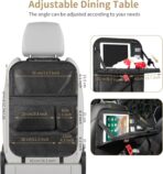 LUCMO Car Backseat Organizer with Tablet Holder,6 Storage Pockets Car Storage Organizer with Foldable Food Tray,Protectors Kick Mats Travel Accessories-Black - Image 6