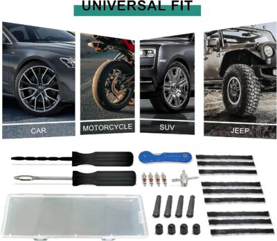 TT-M26 Tubeless Tire Repair Kits, 26pcs Compact Tire Puncture Repair Kit, Tire Repair Tools and Tire Repair Plugs for Cars Motorcycles… - Image 5