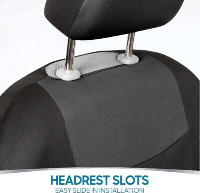 BDK PolyPro Car Seat Covers Full Set in Charcoal on Black – Front and Rear Split Bench for Cars, Easy to Install Cover Set, Accessories Auto Trucks Van SUV - Image 12