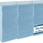 S&T INC. 150 Pack Microfiber Cleaning Cloth, Bulk Towels for Home, Reusable Microfiber Towels for Cars, Cleaning Rags, Light Blue, 11.5 Inches x 11.5 Inches, 150 Count