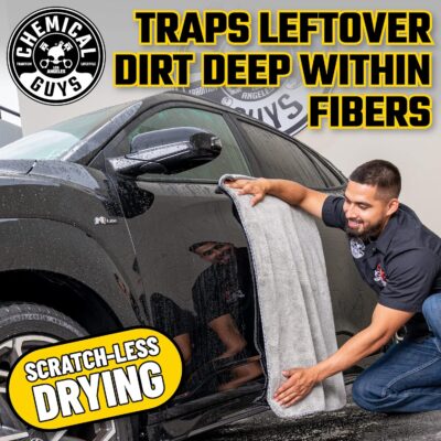 Chemical Guys Woolly Mammoth Large Microfiber Drying Towel - 36 x 25 Inch Gray, Ultra Plush Super Absorbent Car Drying Towel for Cars, Trucks, SUVs, Motorcycles, RVs, and Auto Detailing - Image 10