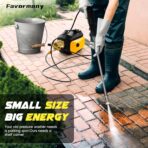 Portable Compact Pressure Cleaner, Power Cleaner with 33FT Flexible Extension Hose, 3 Nozzles, Foam Cannon for Cars, Patios, Driveways - Image 6