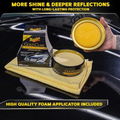 Meguiar's Gold Class Carnauba Plus Premium Paste Wax, Easy-to-Use Blend of Carnauba Wax and Long-Lasting Polymer Protection to Make Your Car Shine, 11 Oz Container - Image 4