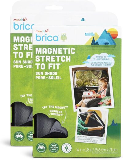 Munchkin® Brica® Magnetic Stretch to Fit™ Sun Shade, Black, 2 Pack - Image 9