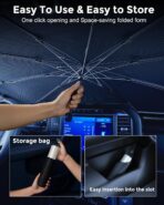 [2026 Upgraded] Weektic Truck Windshield Sun Shade for F-150/Silverado/Tundra/RAM 1500/Sierra - 5 Layers Ice Crystal Coating Blocks 99% UV, Cools Interior | 360° Swivel Handle for Easy Use - Image 6