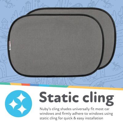 Nuby x Safe in The Seat Pop-Open Car Sun Shades - 2 Piece Set - Static Cling Window Shades for Baby in Car - UV Protection, Easy Install, and Universal Fit - Image 3