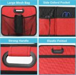 Simple Deluxe Car Trunk Organizer, 2 Compartments Collapsible Trunk Storage, Anti-slip Design, Made of Waterproof 600D Oxford Polyester, Suitable for SUV, Minivan, Truck, Standard Size, Red New - Image 3