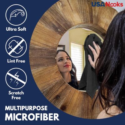 USANOOKS Premium 300GSM Microfiber Cleaning Cloth - 12.5"x12.5" High Performance - 1200 Washes, Ultra Absorbent Microfiber Towels for Cars Undercarriage, Rims & Engine Bay Cleaning - Microfiber Cloth - Image 8