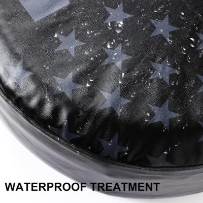 Moonet PVC Leather Spare Tire Wheel Cover, American Flag Waterproof Spare Tire Cover Fit for Truck,Trailer, RV, SUV, Camper and Most Vehicle 14" Black-Grey (for Tire Diameter 24-26inch) - Image 6