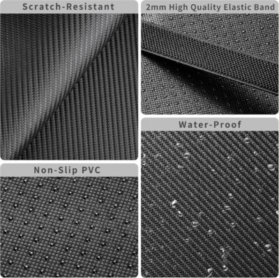 Car Armrest Covers, Vehicle Center Console Cover, Middle Storage Pads, Dog & Cat Paws Protetor, Carbon Fiber PU Leather, Waterproof, Anti-Slip, Auto Interior Accessories, Black, Size M - Image 6