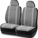 Road Comforts Baja Blanket Seat Covers Gray Diamond Bucket Seat Covers Low Back - Jacquard Fabric, Airbag Compatible, Universal Fit for Cars, Trucks, SUVs, and Vans