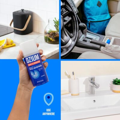 OZIUM® Air Freshener Odor Eliminator, 2oz Single Shot Total Air Refresh & Car Air Freshener – Original – 4 Pack - Image 5