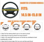 Elastic Stretch Car Steering Wheel Cover, Breathable Microfiber Ice Silk Vehicle Steer Wheel Protector for 15Inch, Anti-Slip Auto Interior Accessories Universal for SUV, Truck, RV (Black) - Image 2