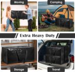 6 Pack Extra Large Heavy Duty Moving Bags with Reinforced Zipper & Wide Handles, Moisture-Resistant Storage Bins Packing Cubes for Clothes, College Dorm, Travel, and Home Organization, Black - Image 7
