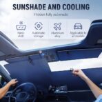 2026 Upgraded Automatic Retractable Sunshade for Car,Retractable Sunshade for Car Windshield Roller Shades for 99% UV Blocking Protects and Heat Protection 27x53inch (1 Set) - Image 2