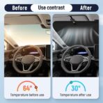 2026 Upgraded Automatic Retractable Sunshade for Car,Retractable Sunshade for Car Windshield Roller Shades for 99% UV Blocking Protects and Heat Protection 27x53inch (1 Set) - Image 4