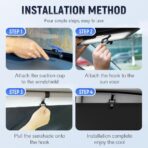 2026 Upgraded Automatic Retractable Sunshade for Car,Retractable Sunshade for Car Windshield Roller Shades for 99% UV Blocking Protects and Heat Protection 27x53inch (1 Set) - Image 5