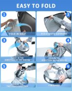 Sun Shade Sunshade for Volvo XC90 2016-2024 2025 2026 Windshield Cover, 4-Layers Sun Shield 250T Silver Sun Visor Foldable Front Window Shade Blocks UV Rays Car Accessories - Image 6