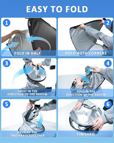 Sun Shade Sunshade for Volvo XC90 2016-2024 2025 2026 Windshield Cover, 4-Layers Sun Shield 250T Silver Sun Visor Foldable Front Window Shade Blocks UV Rays Car Accessories - Image 6