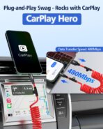 AGVEE 5ft Coiled Short USB to Lightning Charging Cable [MFI Certified] 3A Fast Charger Cord in Car for iPhone 14/13/12/11/XS/8/7/6/5 CarPlay, iPad, iPod, Red - Image 5