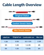 AGVEE 5ft Coiled Short USB to Lightning Charging Cable [MFI Certified] 3A Fast Charger Cord in Car for iPhone 14/13/12/11/XS/8/7/6/5 CarPlay, iPad, iPod, Red - Image 6