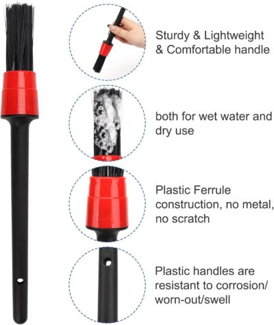 Car Interior Duster Detail Brush Cleaning Kit, Soft Microfiber Towels Dashboard Air Vent Crevice Dusting Detail Cleaner Interior Accessories Tools for Car Decoration Auto Truck SUV RV - Image 2