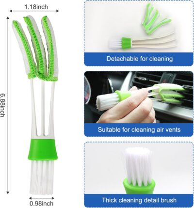 Car Interior Duster Detail Brush Cleaning Kit, Soft Microfiber Towels Dashboard Air Vent Crevice Dusting Detail Cleaner Interior Accessories Tools for Car Decoration Auto Truck SUV RV - Image 5