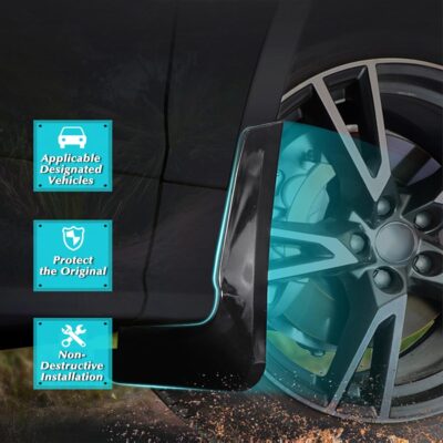 KEYOOG Front & Rear Mud Flaps Splash Guards Fit for 2011-2021 Je-ep Grand Cherokee (Wk2) - Not Fit Submodel Str, Str-8, Summit, 4-Pc Set Mud Guards Splash Guard Black -Without Rock Rails, CMFJE2001 - Image 6