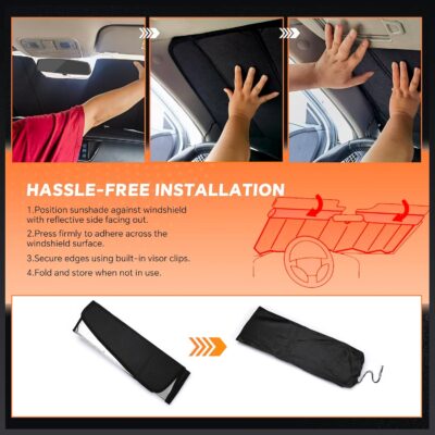 Windshield Sun Shade for Lex-us GX550 GX 550 2024-2026 Custom Fit Accordion Folding Design Window Sunshade Car Accessories, Full Coverage Sun Visor Protector - Blocks 99% UV Rays - Image 5