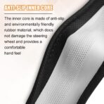 Carbon Fiber Car Steering Wheel Cover, 15 Inch Leather Breathable Anti-Slip Vehicle Steering Wheel Protector, Automotive Interior Accessories, Universal for SUV Sedan Truck (Black) - Image 5