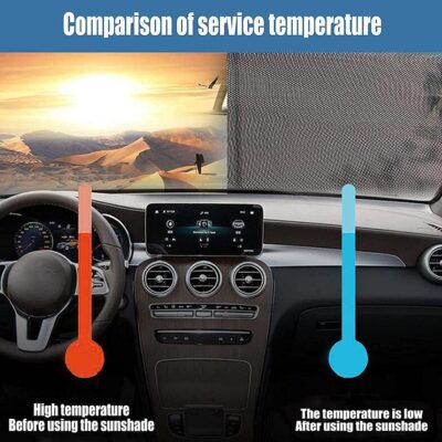 KIMISS Windshield Sun Shade, Car Automatic Retractable Sunshade Windshield Sun Block Visor Shade Curtain Sun (Black 68x125cm) - Image 4