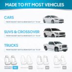 BDK PolyPro Car Seat Covers Full Set in Blue on Black, Front and Rear Split Bench Seat Covers for Cars, Easy to Install Car Seats Cover Set and Accessories for Auto Trucks Van SUV - Blue - Image 9