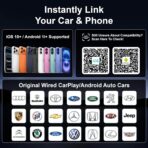 2026 Upgraded Mini Wireless CarPlay Adapter for CarPlay & Android Auto, Plug & Play, Fast, Auto Connect, No Latency 2in1 Car Play Wireless Adapter for iPhone iOS 10+ Android 11+ Information Display - Image 7