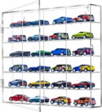 2 Pack Display Case for Hot Wheels - Acrylic Showcase & Storage Organizer - No Assembly Required for NASCAR Matchbox, Collectible Cars & Model Vehicles