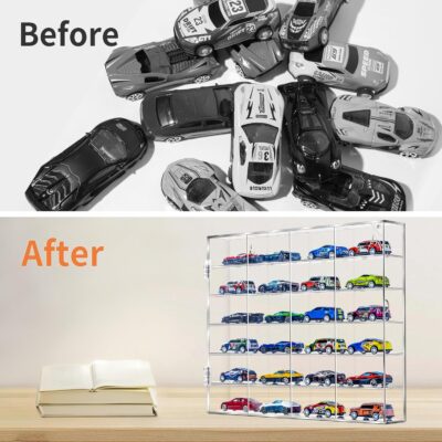 2 Pack Display Case for Hot Wheels - Acrylic Showcase & Storage Organizer - No Assembly Required for NASCAR Matchbox, Collectible Cars & Model Vehicles - Image 6