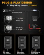 Auxbeam 4 Inch LED Pod Light, 92W V-MAX Series Square Offroad Driving with Amber DRL, 270° Spot Flood Combo Beam Side Shooter Cube Work Auxiliary Lights with Yellow Cover for Truck SUV ATV UTV - Image 8