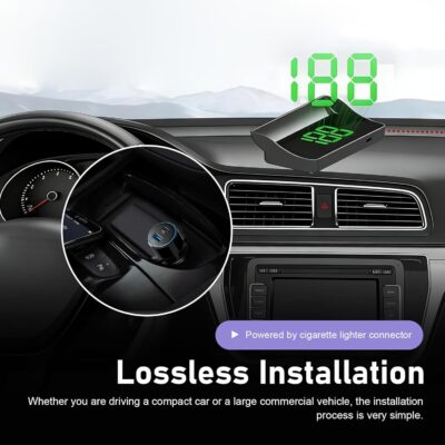 Car Heads Up Display, High-Definition Windshield Speedometer Projector, Car HUD Digital Speedometer, Universal Large Font Display HUD for Most Vehicles (Green) - Image 6