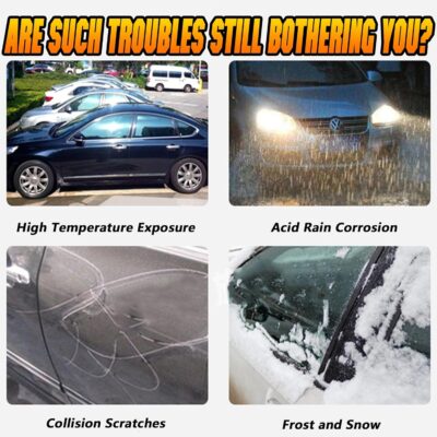 Full Surround All Weather Car Cover Universal Fit for SUVs Body Length 215"-236", Waterproof Snow Proof UV Proof Scratch Proof Bird Proof Excrement with Zipper Cotton -Silvery - Image 2