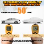 Full Surround All Weather Car Cover Universal Fit for SUVs Body Length 215"-236", Waterproof Snow Proof UV Proof Scratch Proof Bird Proof Excrement with Zipper Cotton -Silvery - Image 6