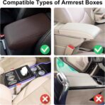 NBTEPEM Bling Car Center Console Cover, Leather Car Arm Rest Cover Cushion with 2 Storage Bags, Universal Automotive Armrest Protector Storage Box, Bling Accessories Interior for Most Vehicles (Black) - Image 7