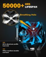 Auxbeam 4 Inch LED Pod Light, 92W V-MAX Series Square Offroad Driving with Amber DRL, 270° Spot Flood Combo Beam Side Shooter Cube Work Auxiliary Lights with Yellow Cover for Truck SUV ATV UTV - Image 7