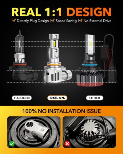 OXILAM 9005 9006 LED Bulb Combo HB-3 HB-4 Bulbs, 70000LM 120W, Ultra-Bright, 5 Min Quick Install, 70000H Lifespan, No Flicker, 99% Compatibility - Image 6
