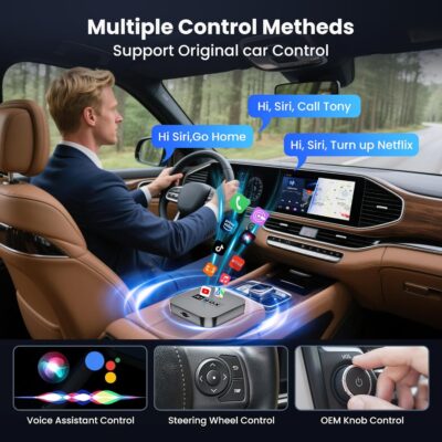Wireless CarPlay/Android Auto Adapter with Netflix & YouTube, Upgraded Car Play Wireless Adapter for iPhone 8+& Android 11.0+, Plug & Play Dongle for Car, Smart AI Box Only for Cars with Wired CarPlay - Image 3